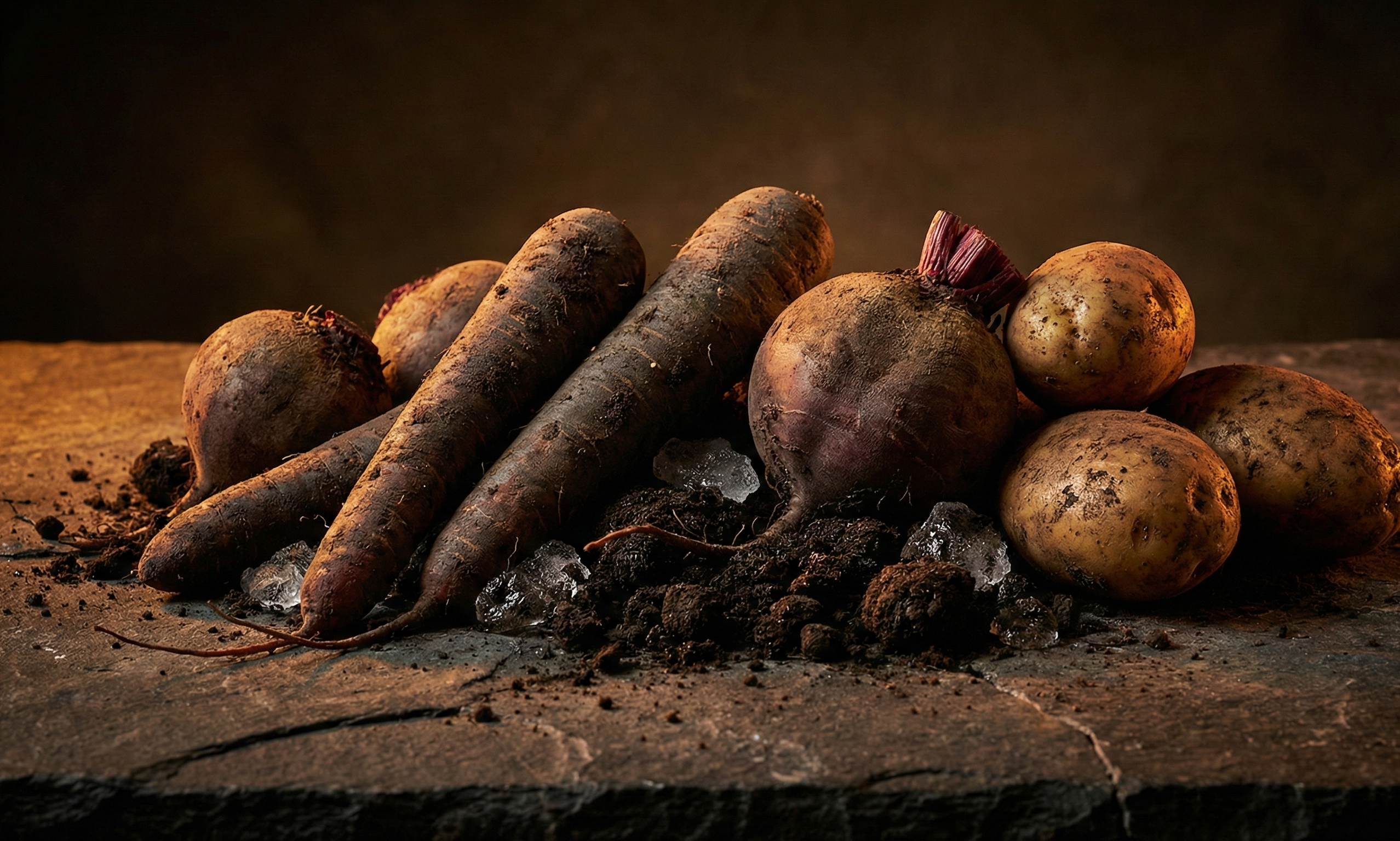 Routainen maa ja juurekset